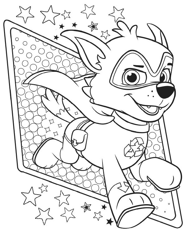 Online coloring book: Rocky superhero coloring page